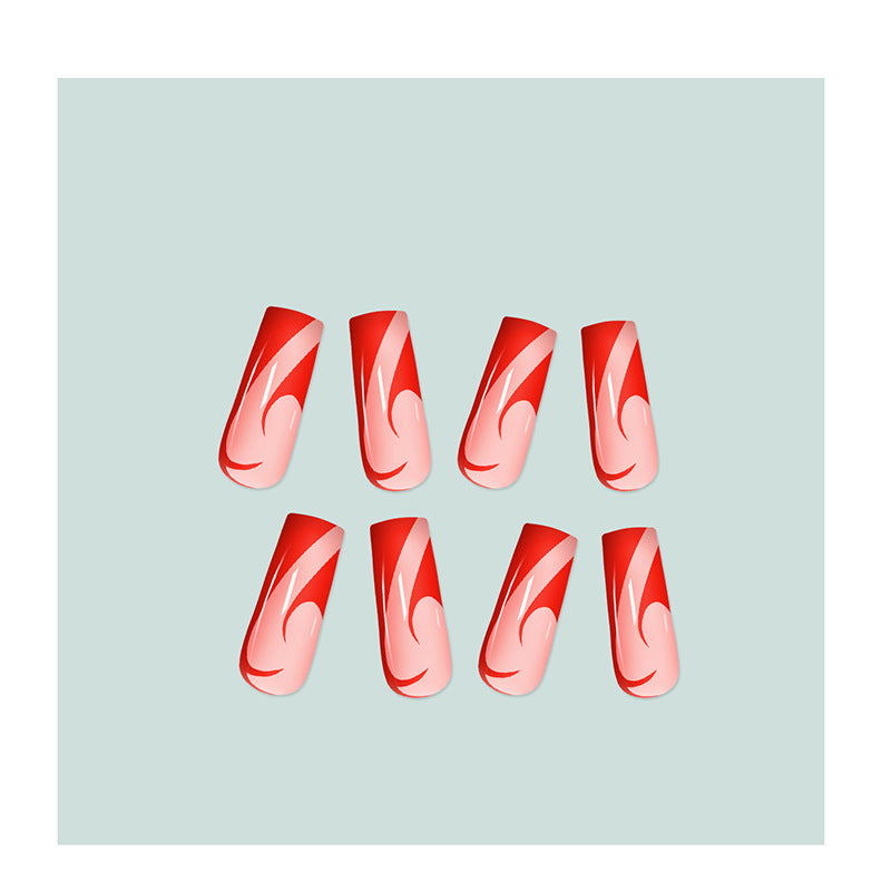 Artful nail extensions with fire pattern Kalsten