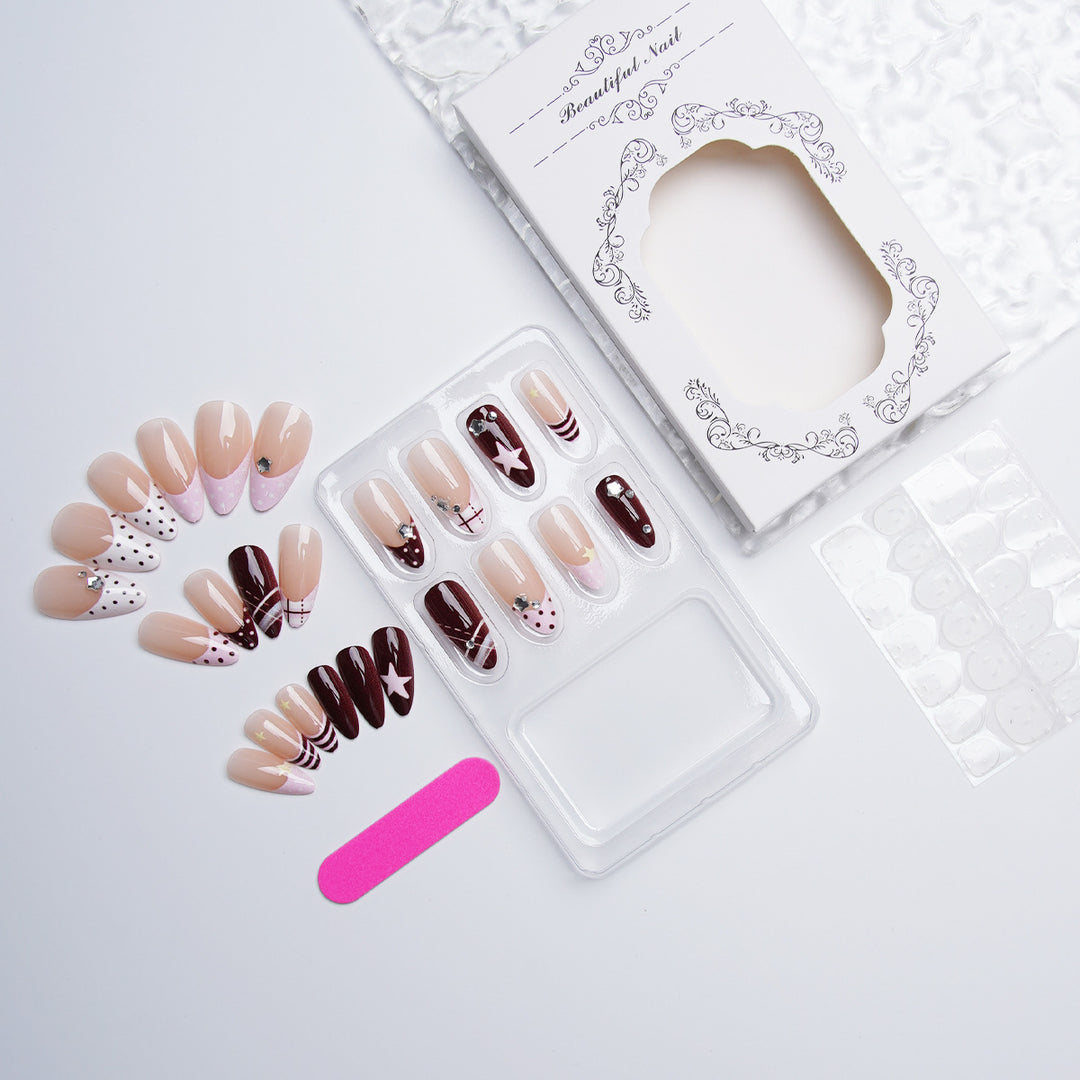 Elegant artificial nails with decorated designs Kalsten