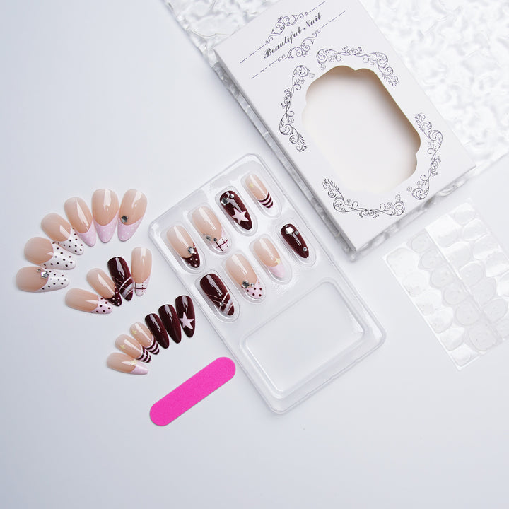Elegant artificial nails with decorated designs Kalsten