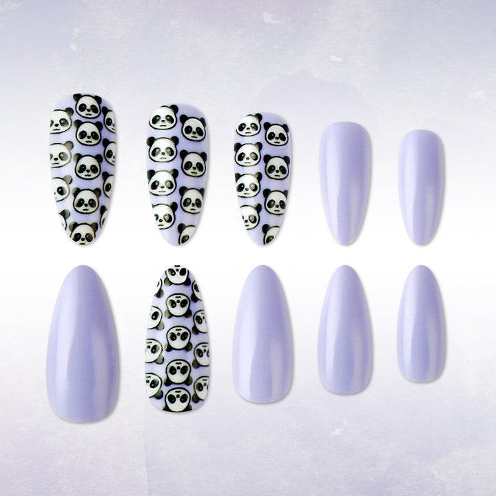 Artistic Panda-Themed Press-On Nail Set Kalsten