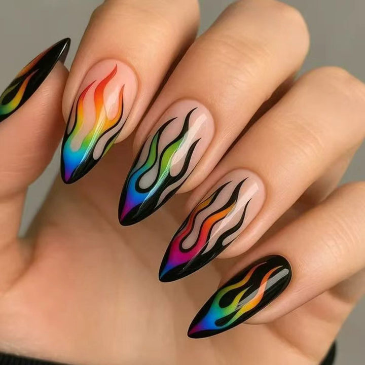 Artistic Flame Pattern Nail Art Kalsten