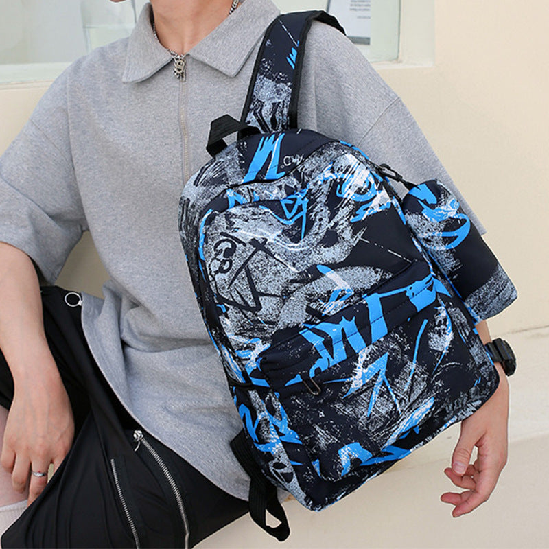 Graffiti Print Multi-Functional Backpack Set Kalsten
