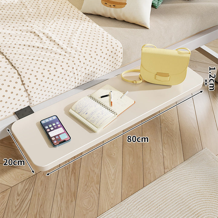 Clamp-On Floating Bedside Shelf with Bamboo Top and Slim Profile