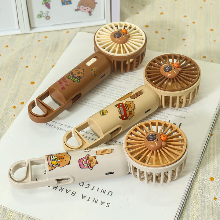 Portable hand fan with cute bear design and LED lighting Kalsten