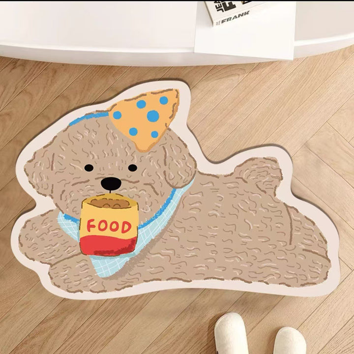 Adorable Cat-Shaped Plush Area Mat