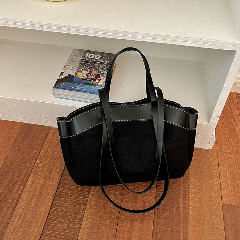Suede Shopper Tote Bag