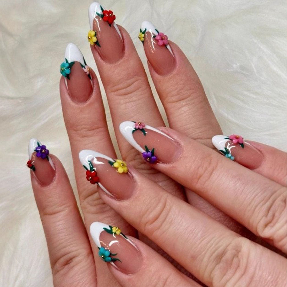 Artificial Nail Set with Floral Design Kalsten