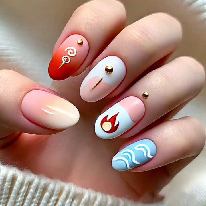 Artistic Press-On Nail Art Kalsten