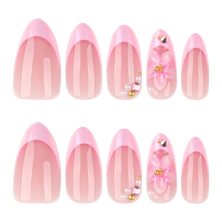 Artful Nail Extensions with Elegant Floral Design Kalsten