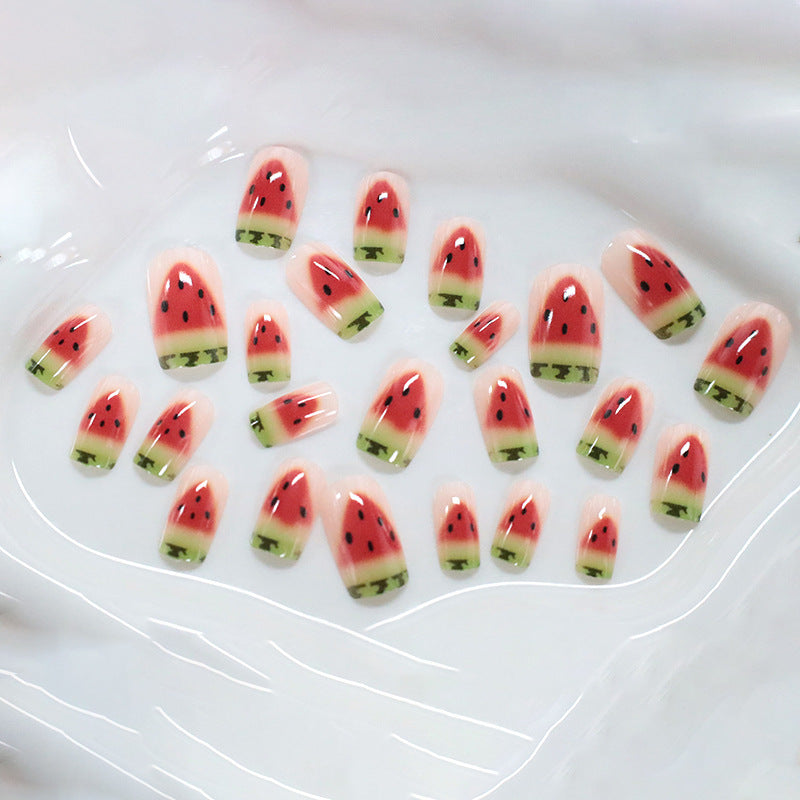Watermelon-Themed Nail Art Kalsten