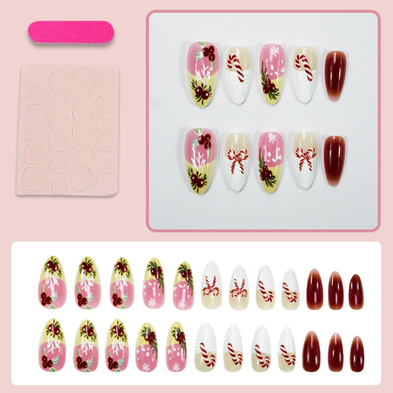 Artificial nail set with winter and festive designs Kalsten