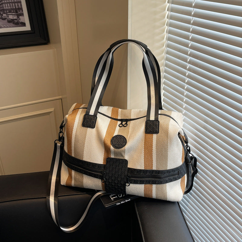 Stylish Striped Weekend Duffel Bag Kalsten