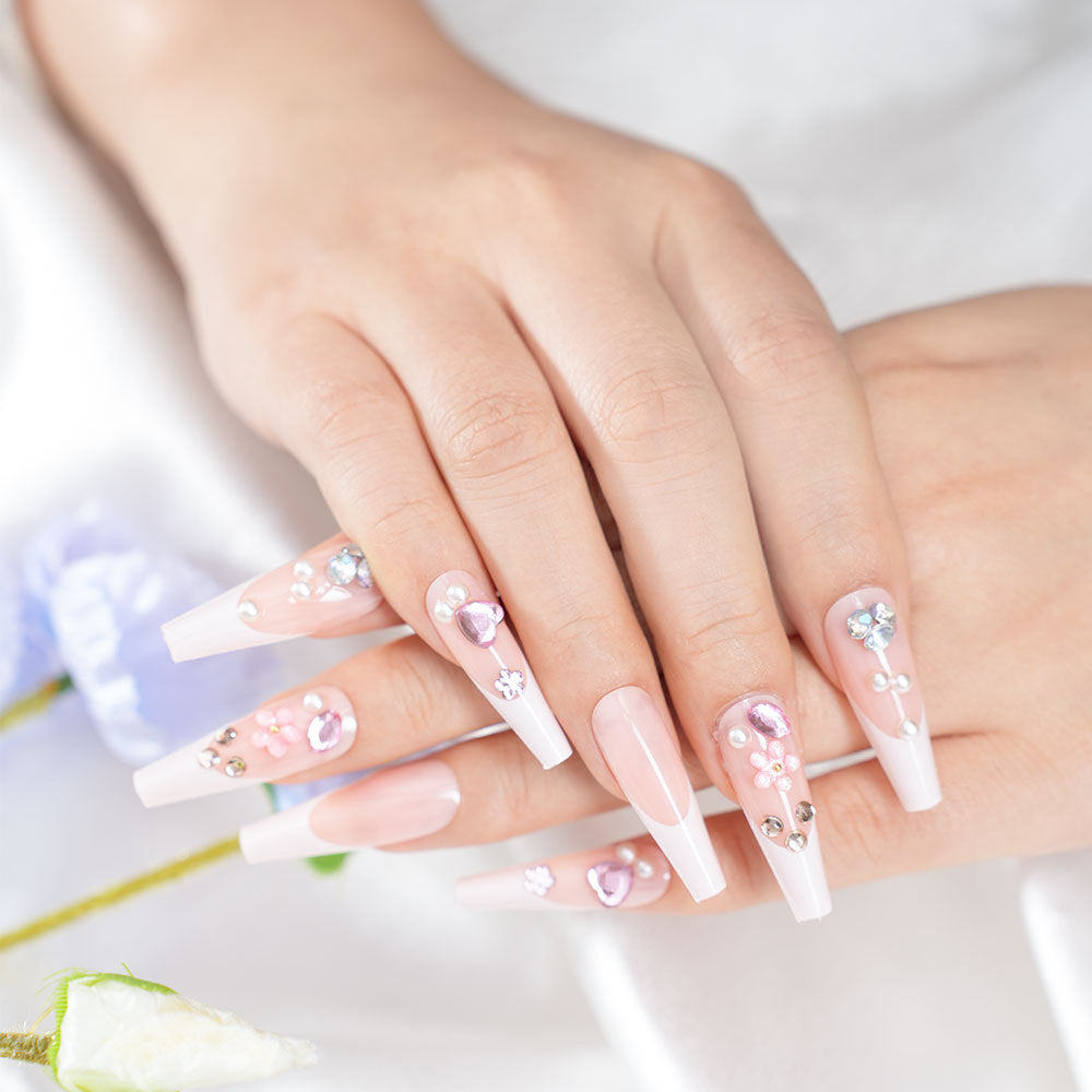 Decorative Glamorous Long Coffin Press-On Nails Kalsten