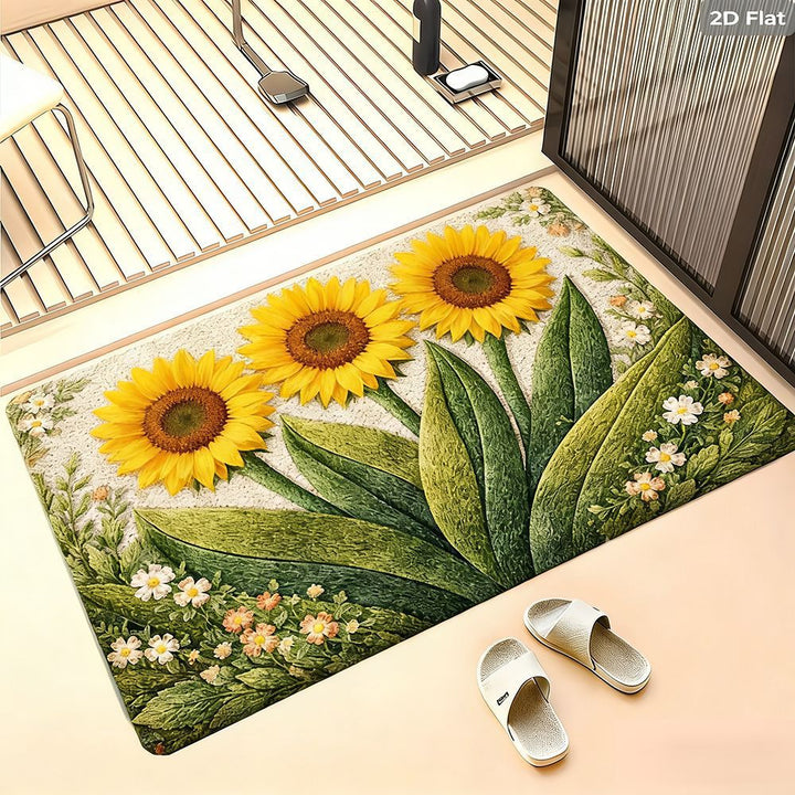 Floral Design Bath Mat Kalsten