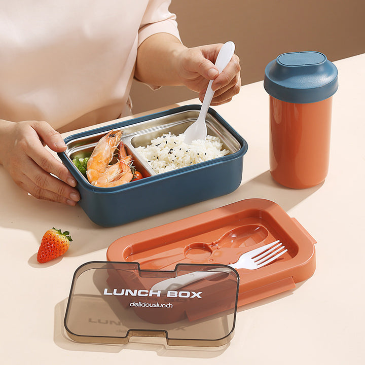 Dual-Compartment Stainless Steel Lunch Box