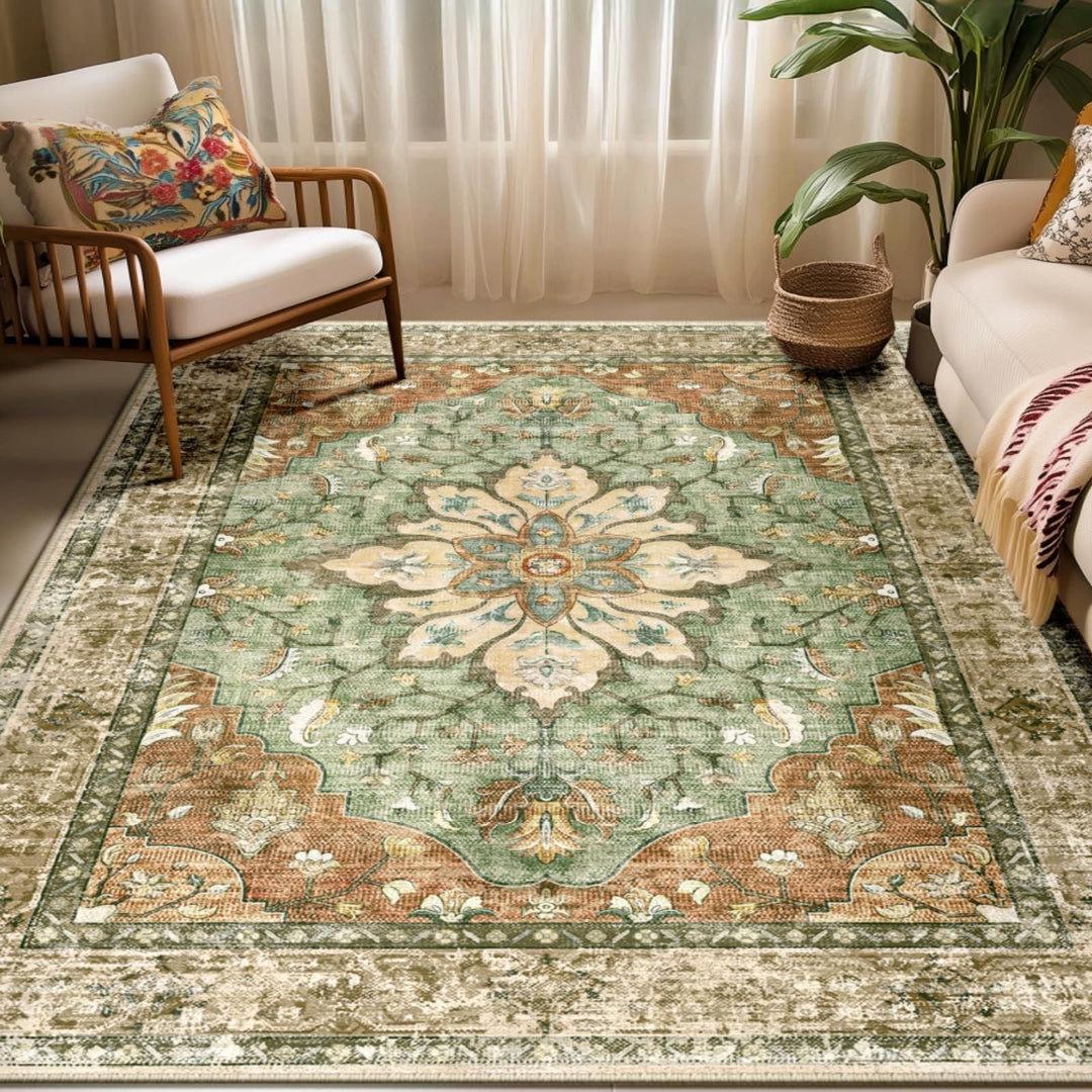 Vintage Floral Design Area Rug