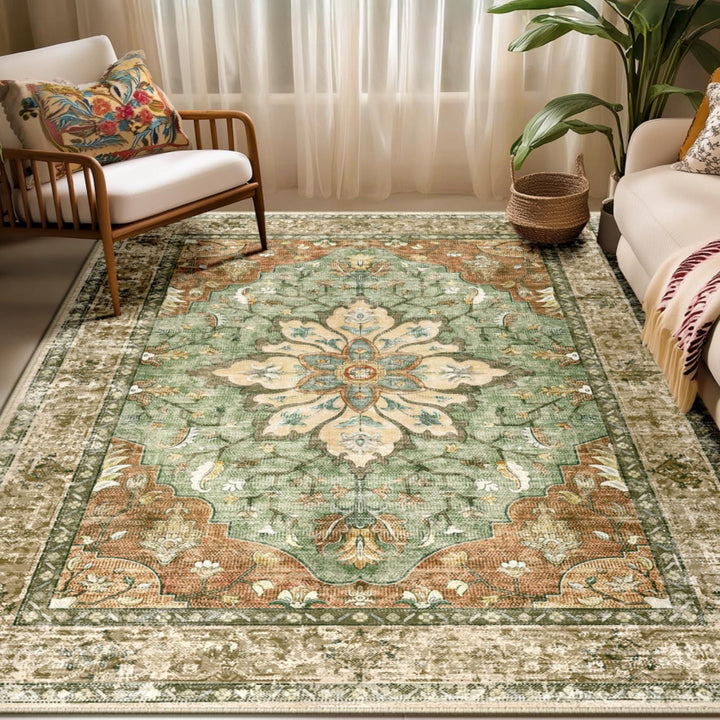 Vintage Floral Design Area Rug