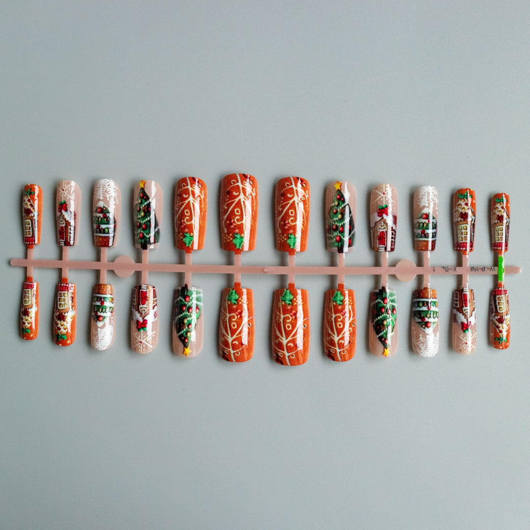 Festive Gingerbread-Themed Nail Art Kit