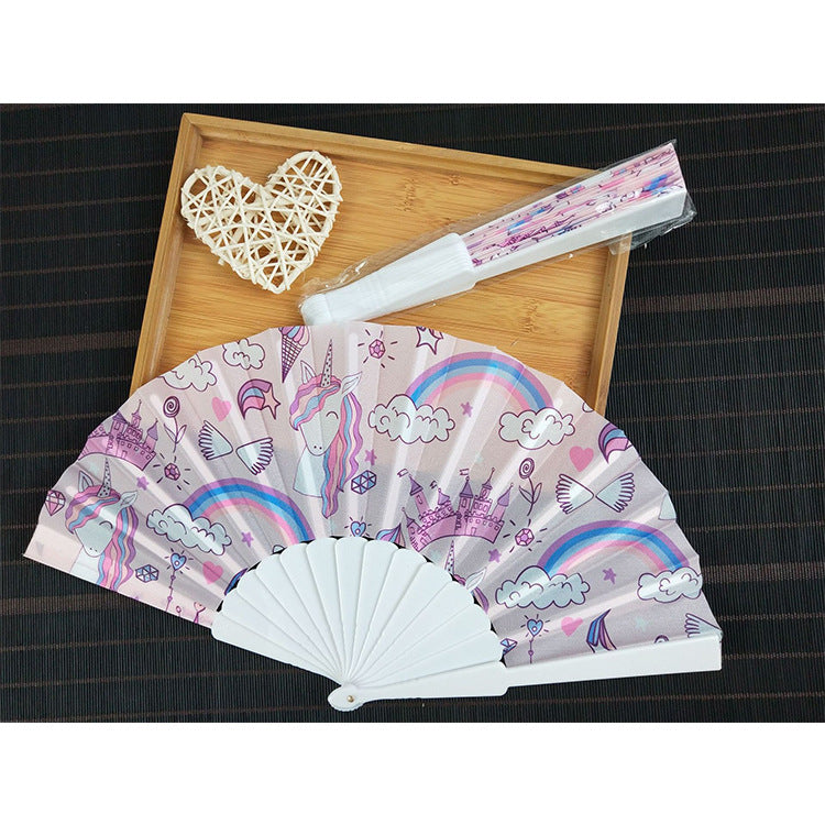 Ladies decorative fan with shimmering shell pattern Kalsten
