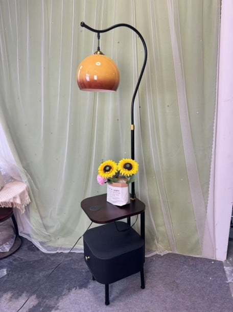 Modern Floor Lamp with Integrated Side Table