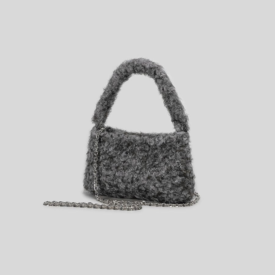 Plush Textured Handheld Purse