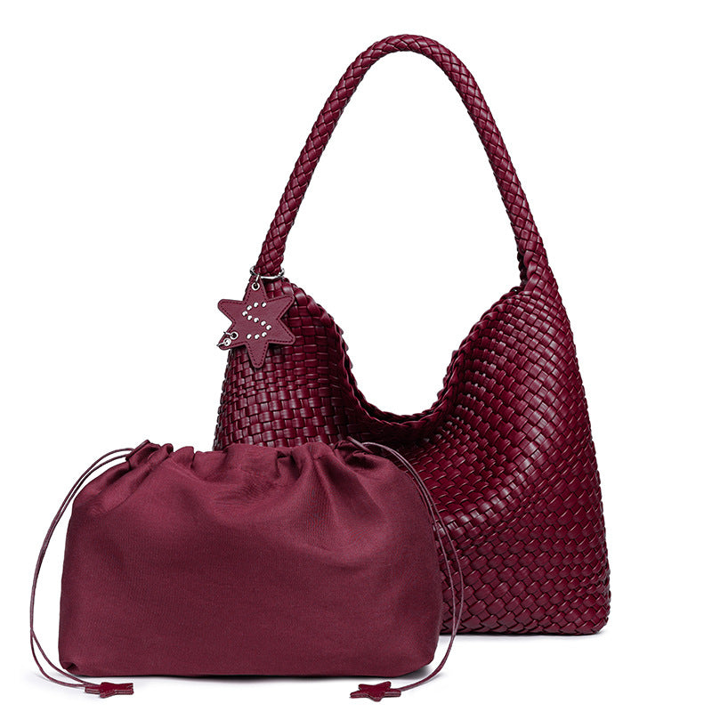 Braided Vegan Leather Hobo Handbag Kalsten
