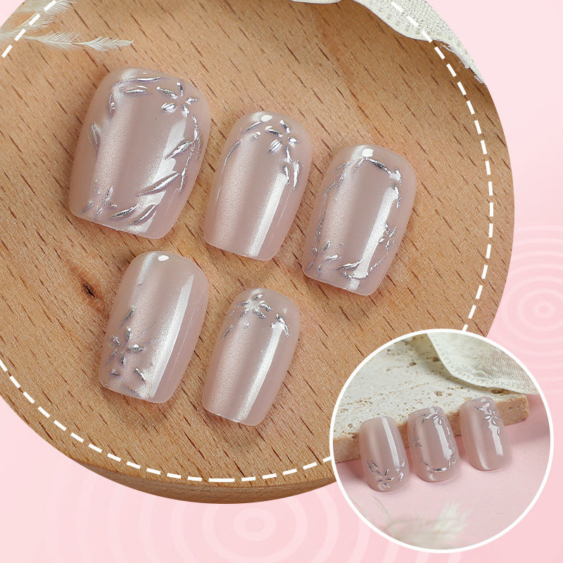 Elegant Floral Accented Press-On Nail Set