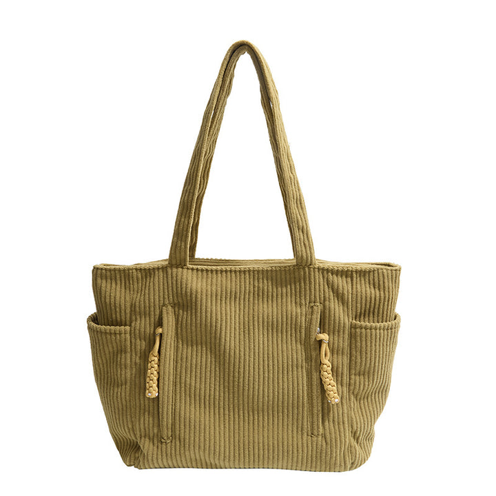 Corduroy Multi-Pocket Tote Bag Kalsten