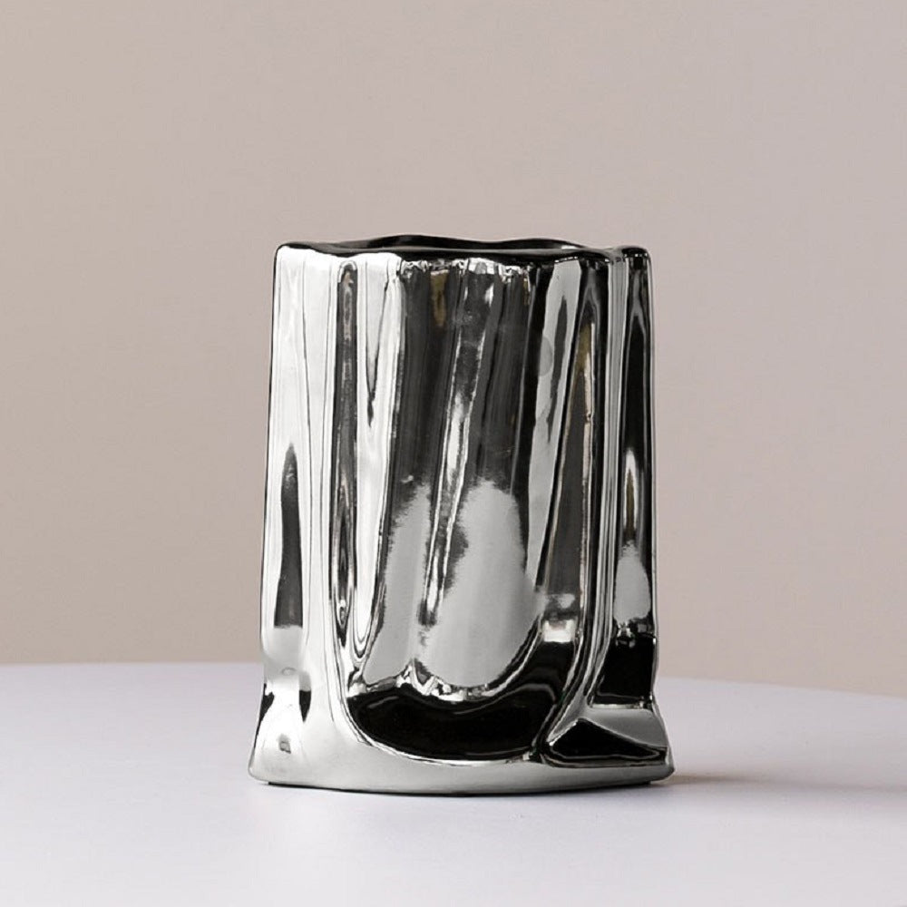 Artistic Metal Sculpture Vase