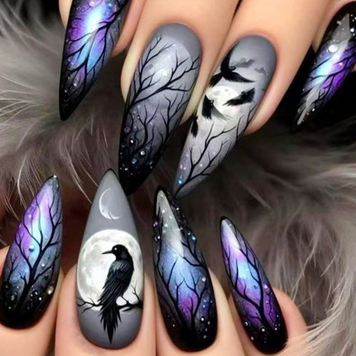 Gothic Enchanted Stiletto Nail Art Extensions Kalsten