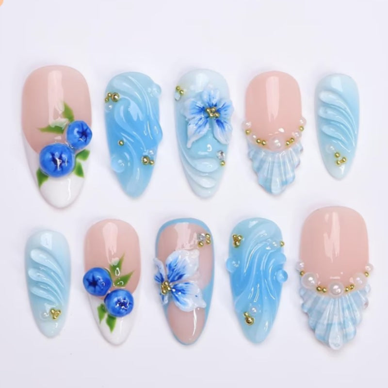 Floral Decorative Press-On Nail Set Kalsten