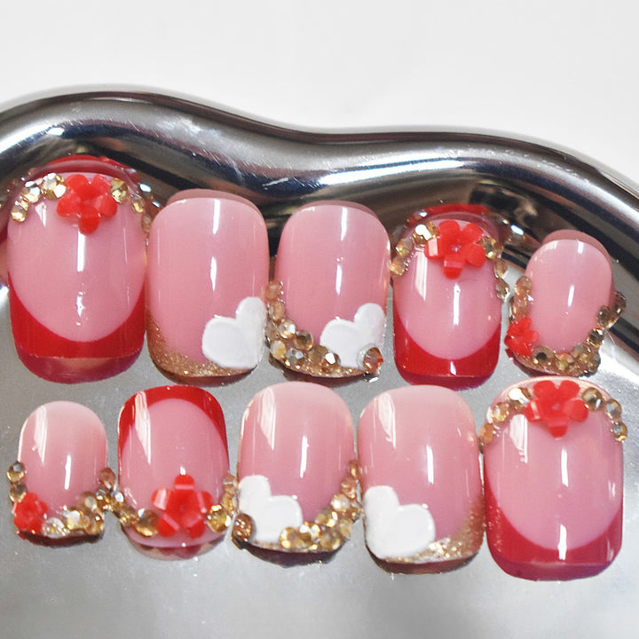 Elegant Floral Press-On Nail Art Set Kalsten