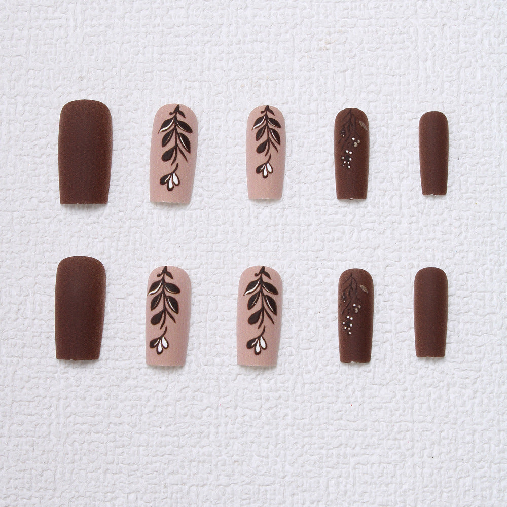 Elegant Floral Matte Press-On Nails Kalsten