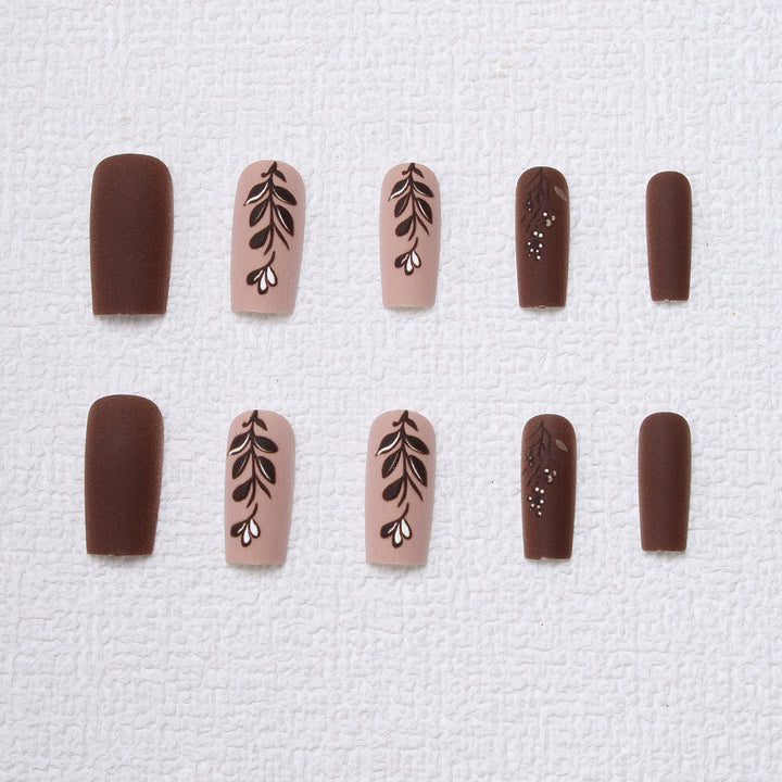Elegant Floral Matte Press-On Nails Kalsten