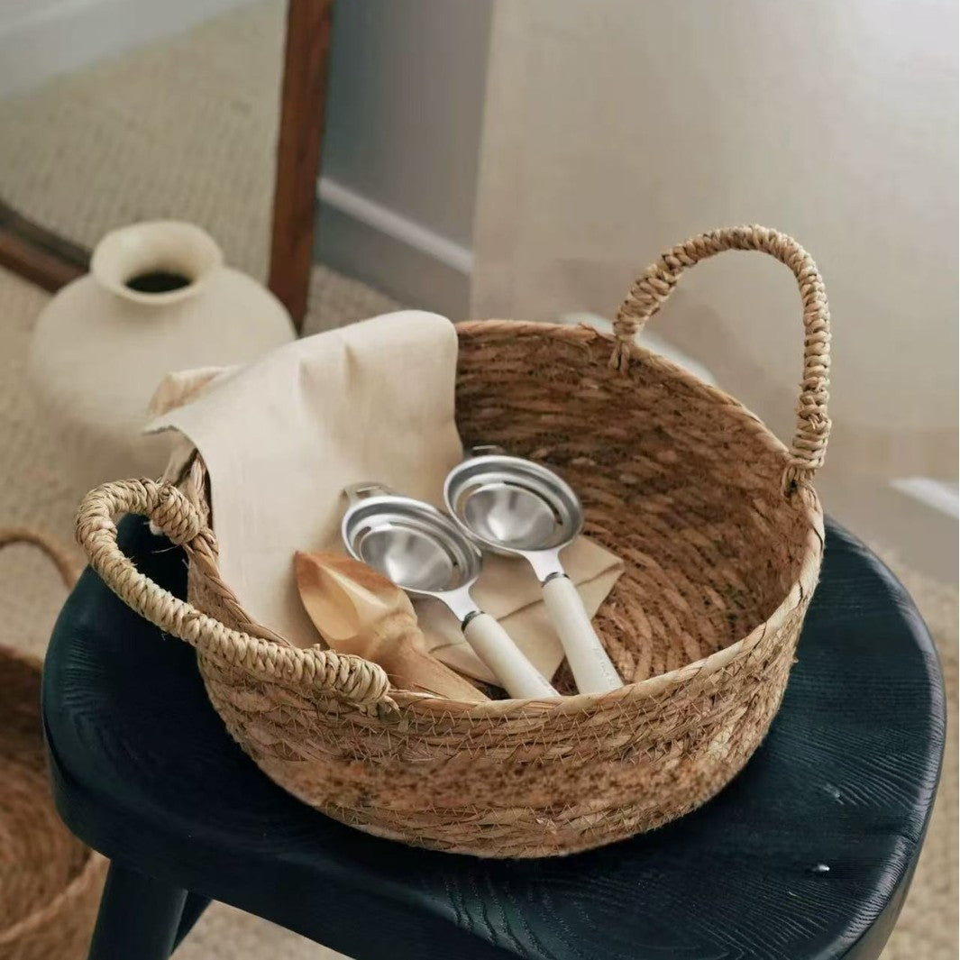 Handwoven storage basket with handles Kalsten