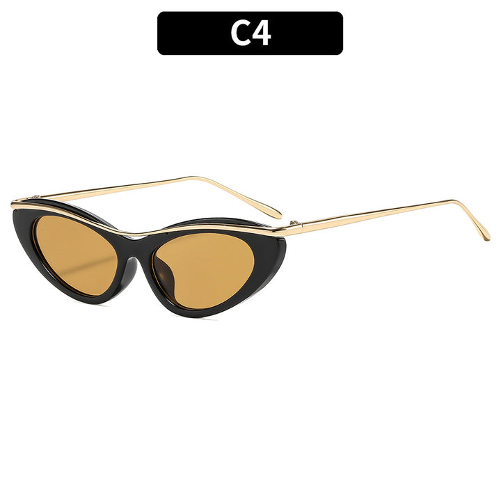 Cat-Eye Sunglasses with Luxurious Gold Accents