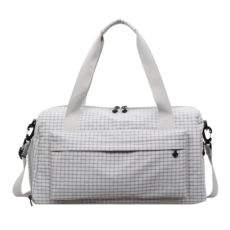 Grid Patterned Travel Duffel Bag Kalsten