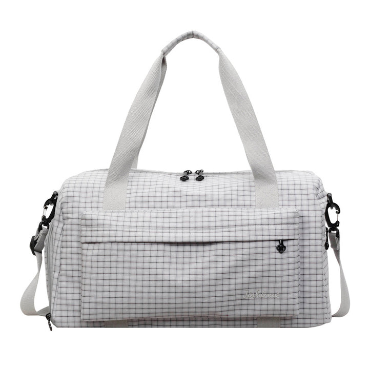 Grid Patterned Travel Duffel Bag Kalsten