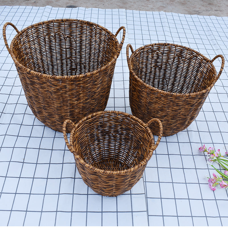 Artisan Woven Round Storage Basket Kalsten