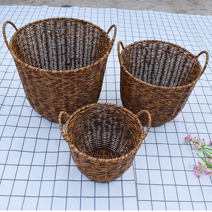 Artisan Woven Round Storage Basket Kalsten