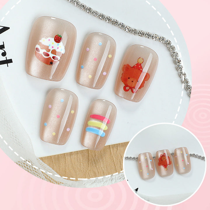 Playful Character-Printed Press-On Nail Set