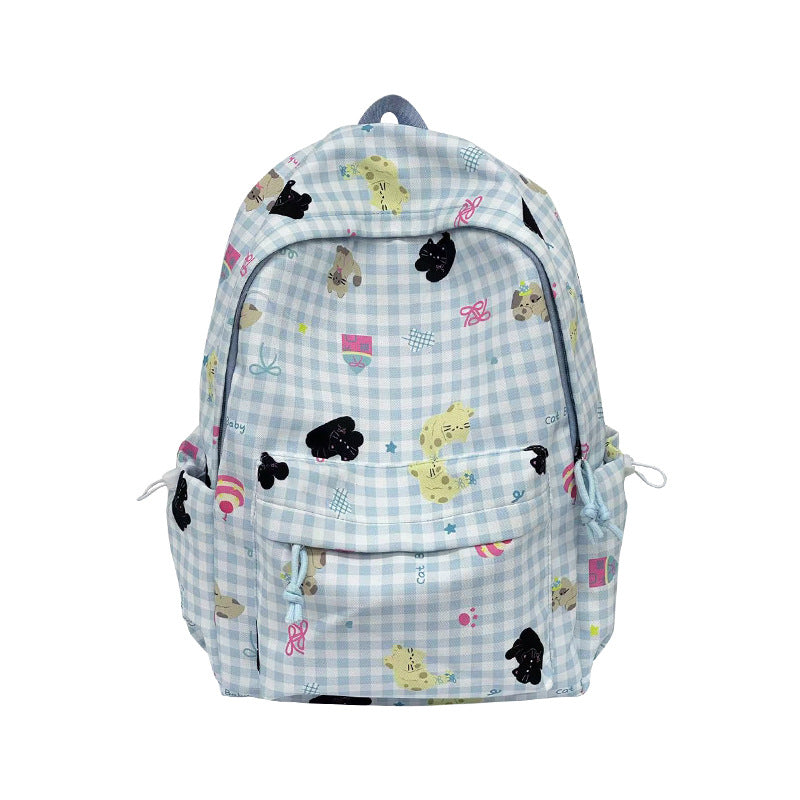 Backpack with Creative Checkered Pattern and Playful Appliqués Kalsten
