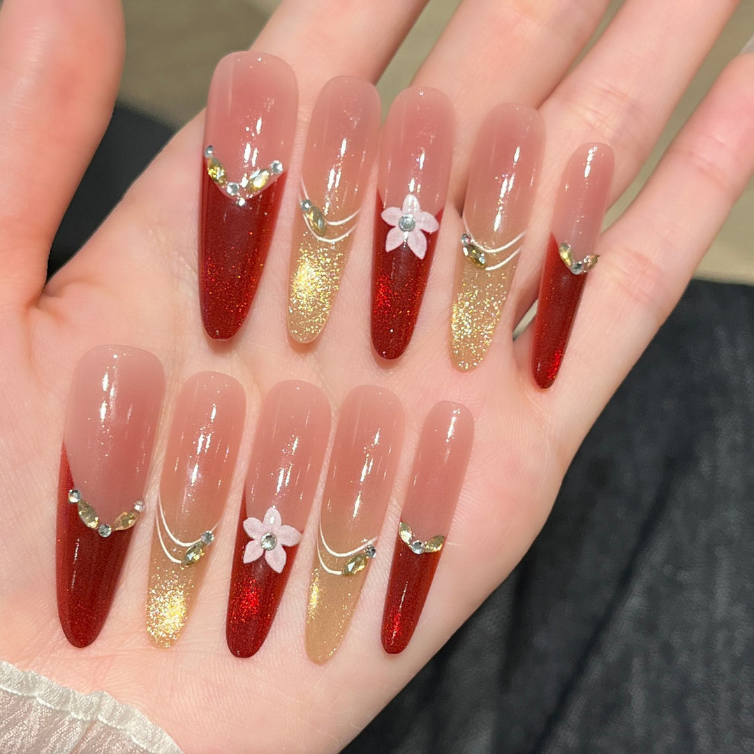 Decorative Long-Stiletto Press-On Nail Art Kalsten