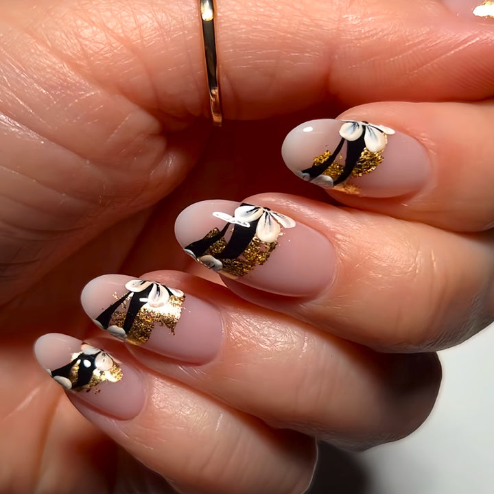 Artistic Floral Gel Press-On Nails Kalsten