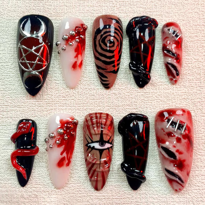 Creative Halloween Nail Art Set with Creepy Designs Kalsten