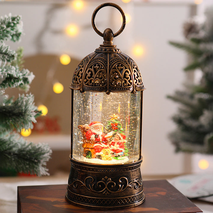 Elegant Christmas lantern with snow globe Kalsten