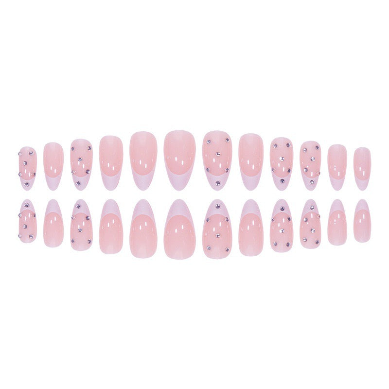 Elegant Artificial Nail Tips in Glamorous French Design Kalsten