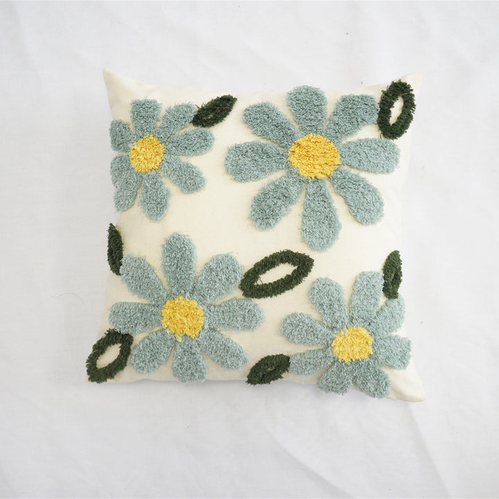 Artistic Floral Embroidered Cushion