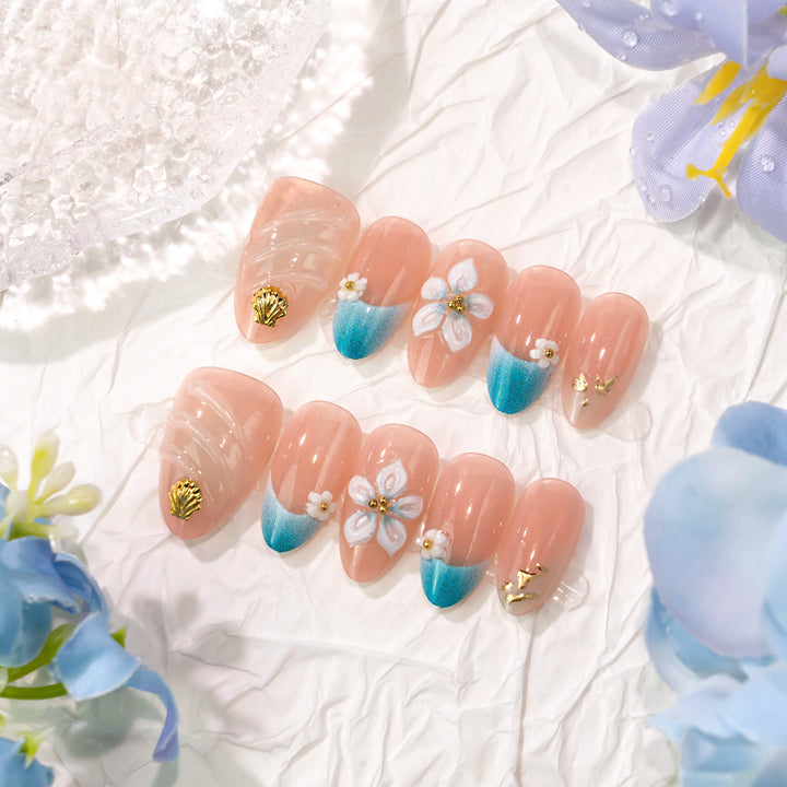 Artistic Shell-Inspired Nail Set Kalsten