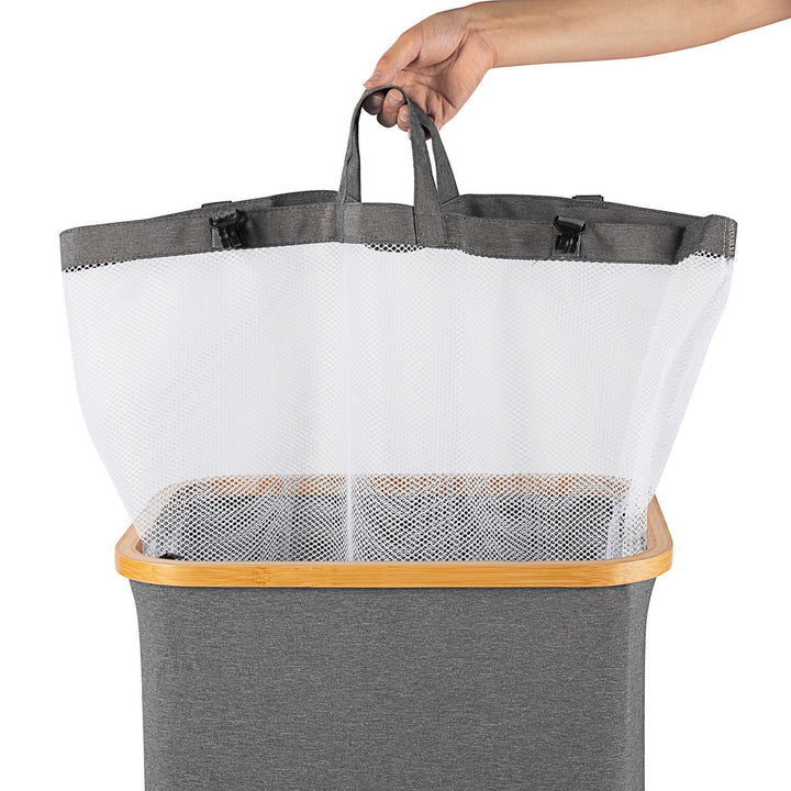 High-quality laundry basket with bamboo lid Kalsten